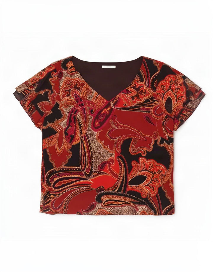 Marks & Spencer Chemisier Femme Top UK 20 2XL Noir Paisley Polyester