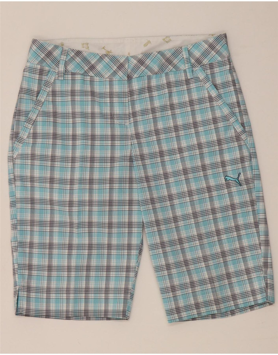 Puma Short chino pour homme UK 8 Small W28 Bleu à carreaux