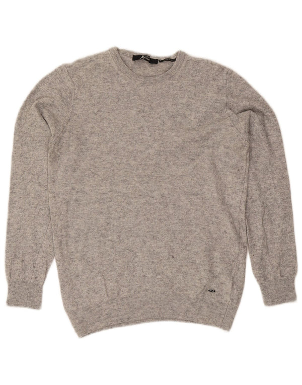 Guess Mens Crew Neck Jumper Sweater Medium Grey Flecked Viscose