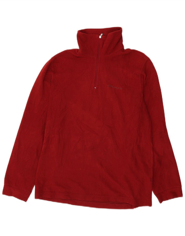 Champion Pull Polaire à Col Zippé Homme Rouge Moyen Polyester