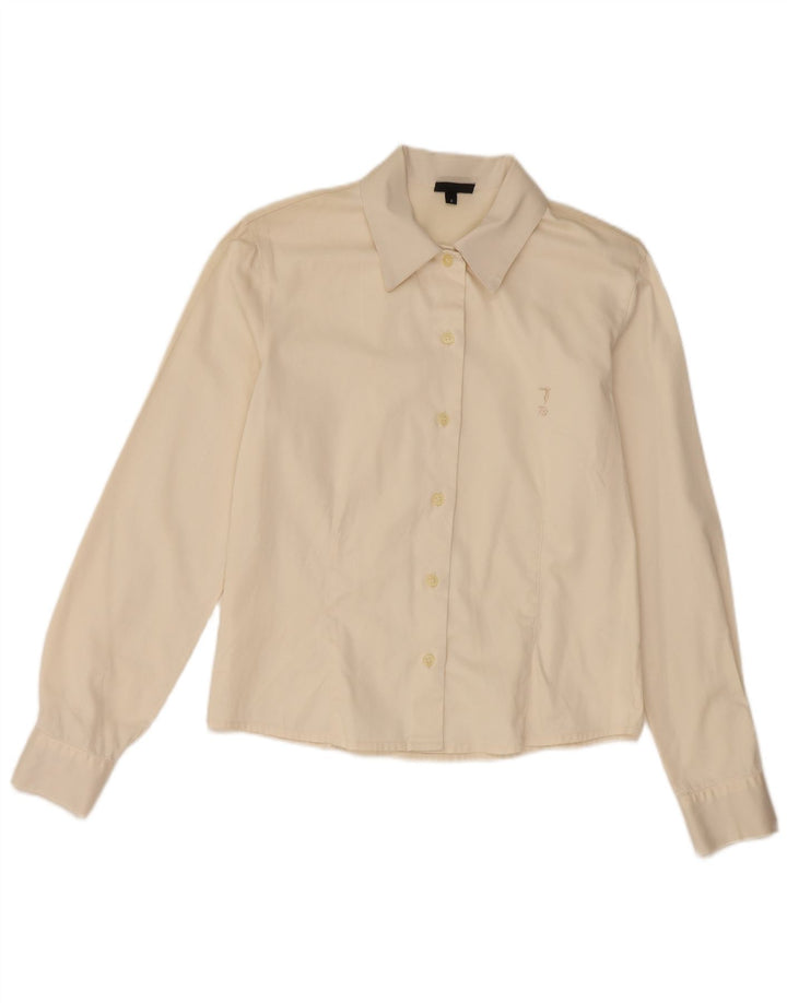 Trussardi Chemise Femme UK 10 Petit Coton Beige