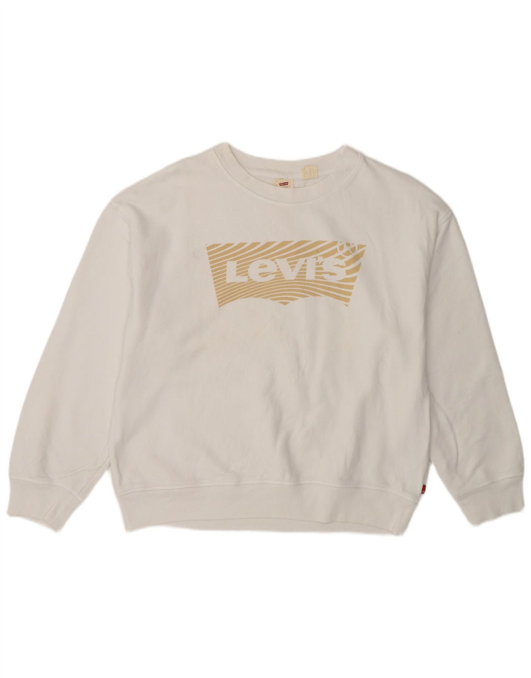 Levi's Sweat-Shirt Graphique Oversize Femme UK 14 Coton Blanc Moyen
