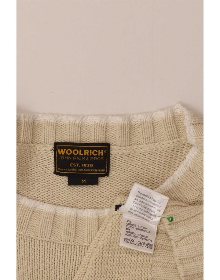 Woolrich Pull Graphique Col Bateau Homme Blanc Cassé Rayé