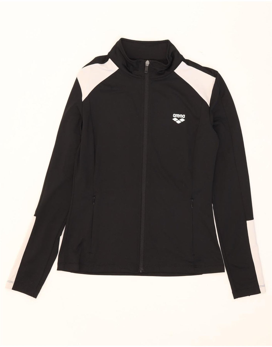 Arena Veste de survêtement pour femme UK 10 Small Noir Colourblock Polyester