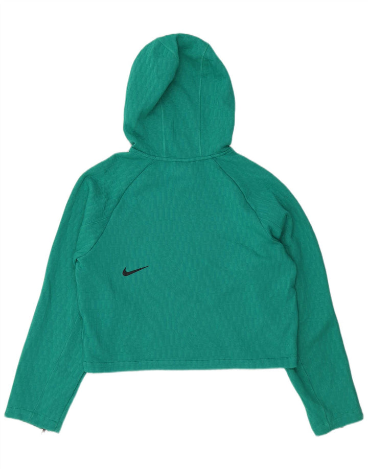 NIKE Femmes Crop Oversize Sweat à capuche UK 10 Petit Vert Polyester