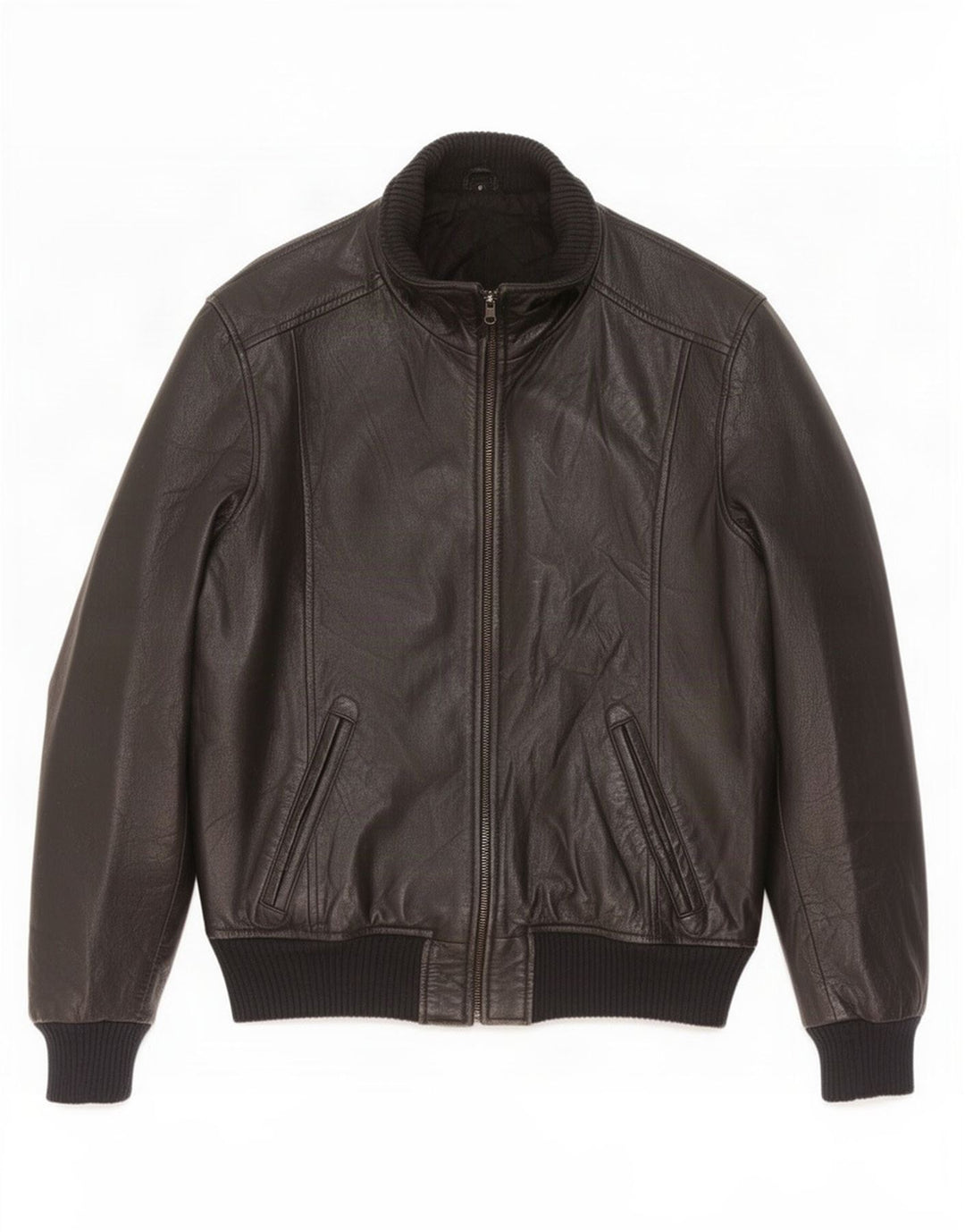 veste en cuir homme vintage UK 38 Noir Moyen