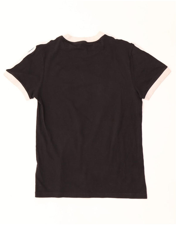 Adidas T-shirt surdimensionné pour femme UK 4 XS Noir Colourblock Coton