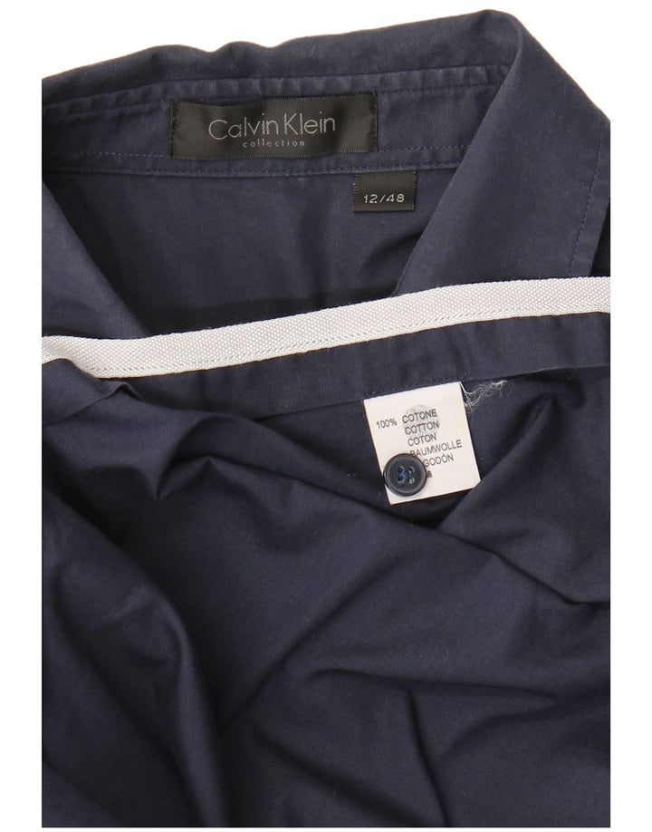 Calvin Klein Chemise Femme US 12 Large Bleu Marine Coton