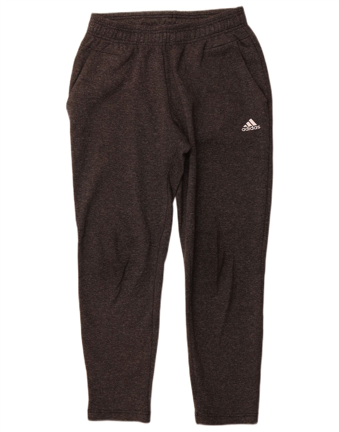 ADIDAS Mens Tracksuit Trousers Medium Grey Flecked Cotton