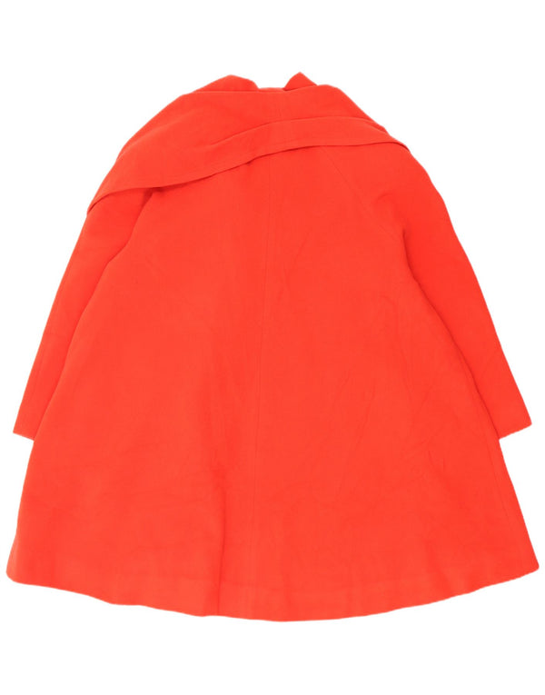 vintage Femmes 3/4 Manches Surdimensionné Pardessus UK 10 Petit Cachemire Rouge