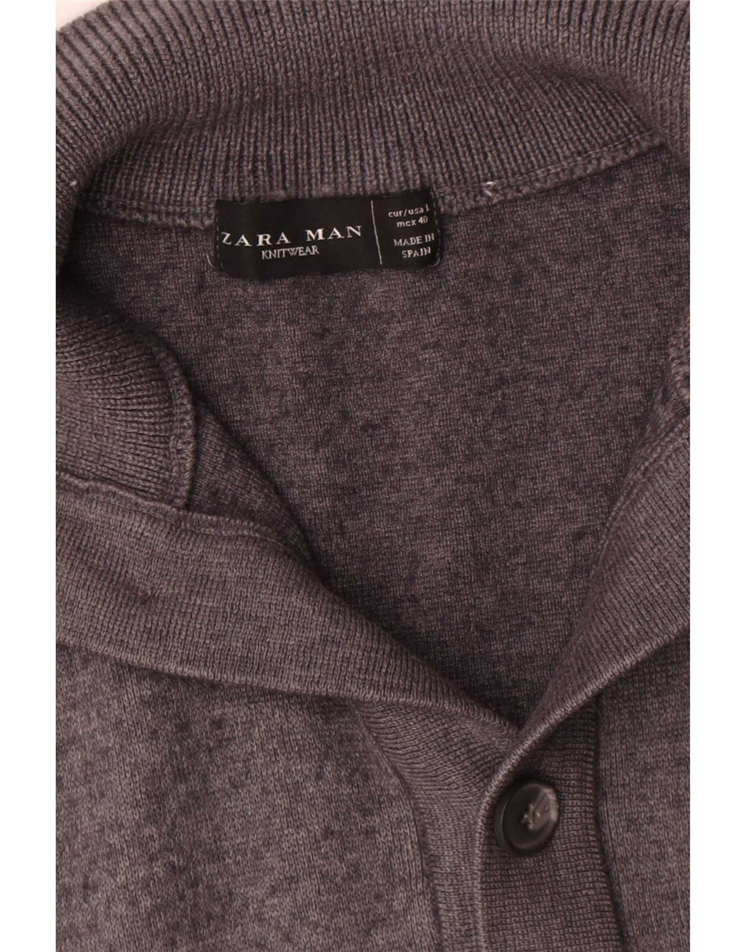 Zara Homme Cardigan Pull Large Gris Laine
