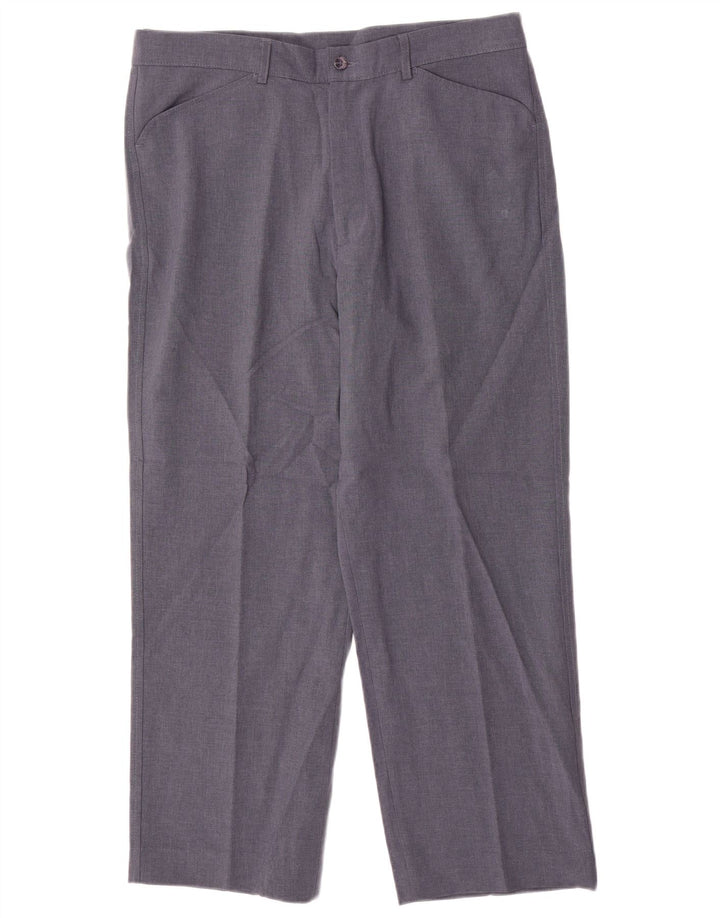 Farah Pantalon décontracté droit pour homme W36 L29 Bleu Polyester