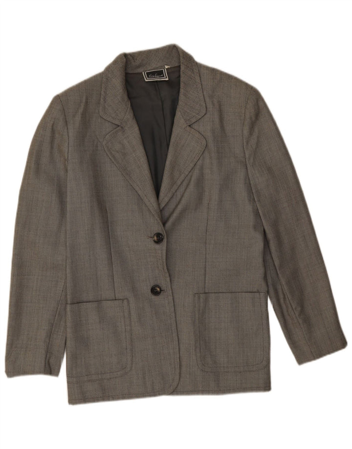 Luisa Spagnoli Veste Blazer 2 Boutons Femme IT 44 Laine Gris Moyen