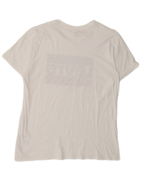 Levi's T-Shirt Graphique Homme Blanc Large Coton