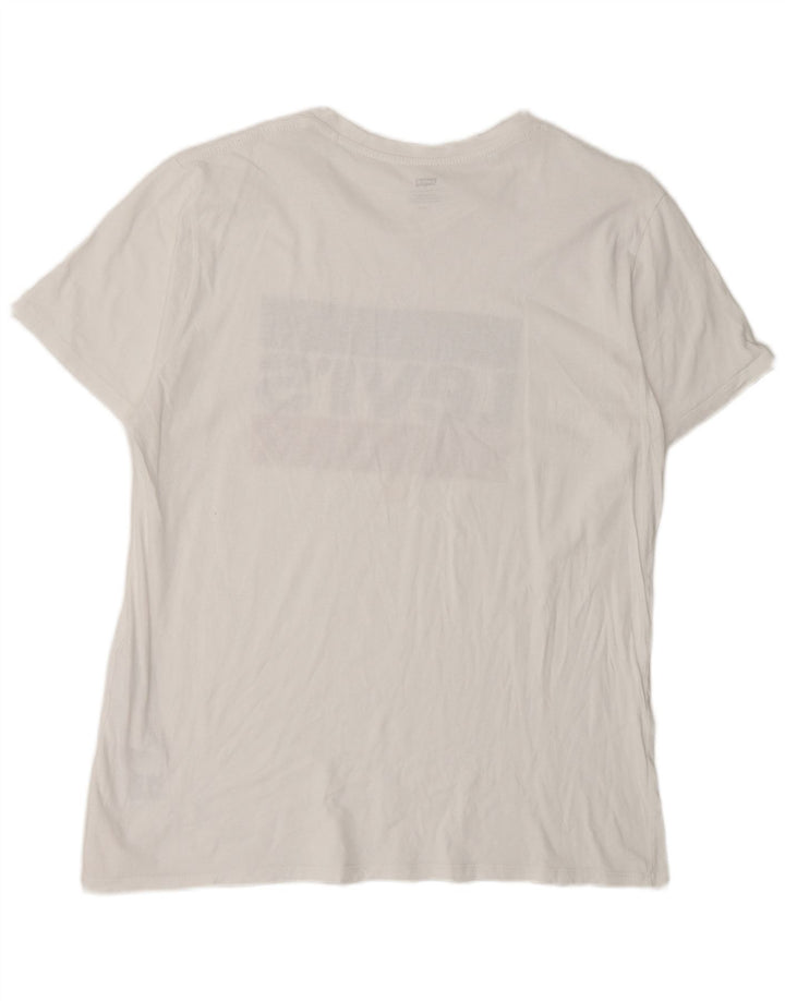 Levi's T-Shirt Graphique Homme Blanc Large Coton