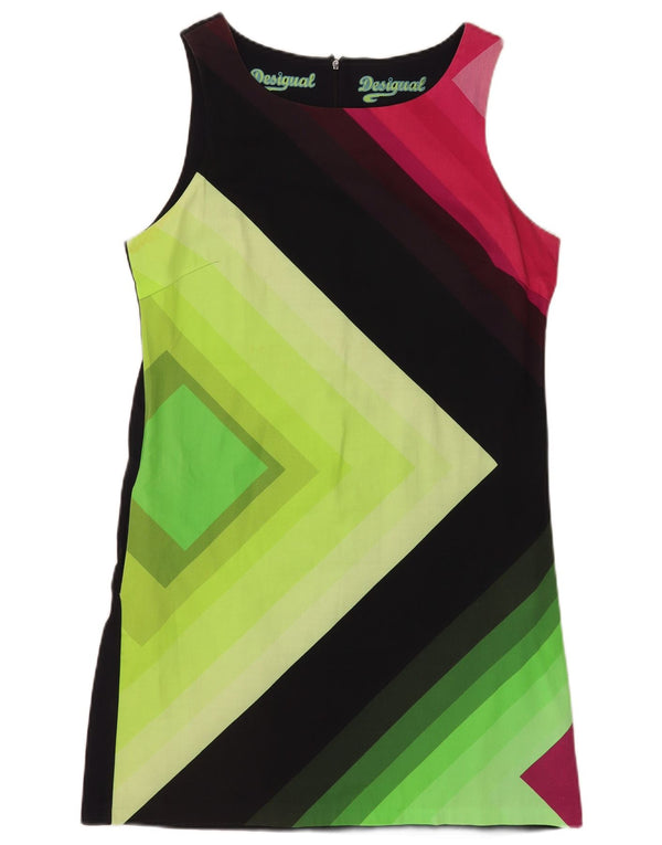 Desigual Robe fourreau graphique pour femme EU 42 Large Multicolore Géométrique