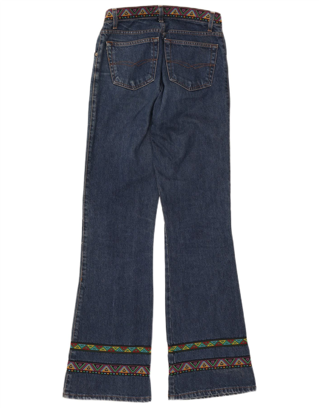 ESISTO Jean Bootcut Femme IT 44 Moyen W30 L34 Bleu Géométrique Coton