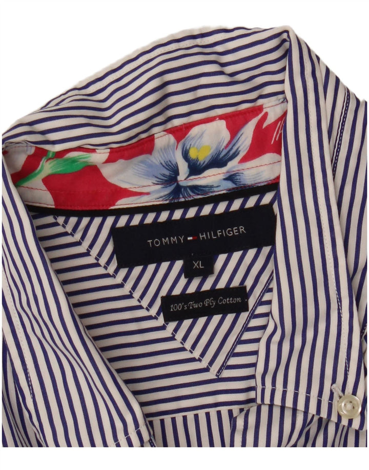 Tommy Hilfiger Chemise Homme XL Bleu Rayé Coton