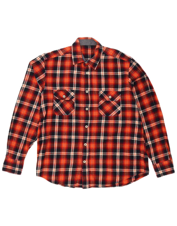 Chemise en flanelle homme vintage grand chèque rouge