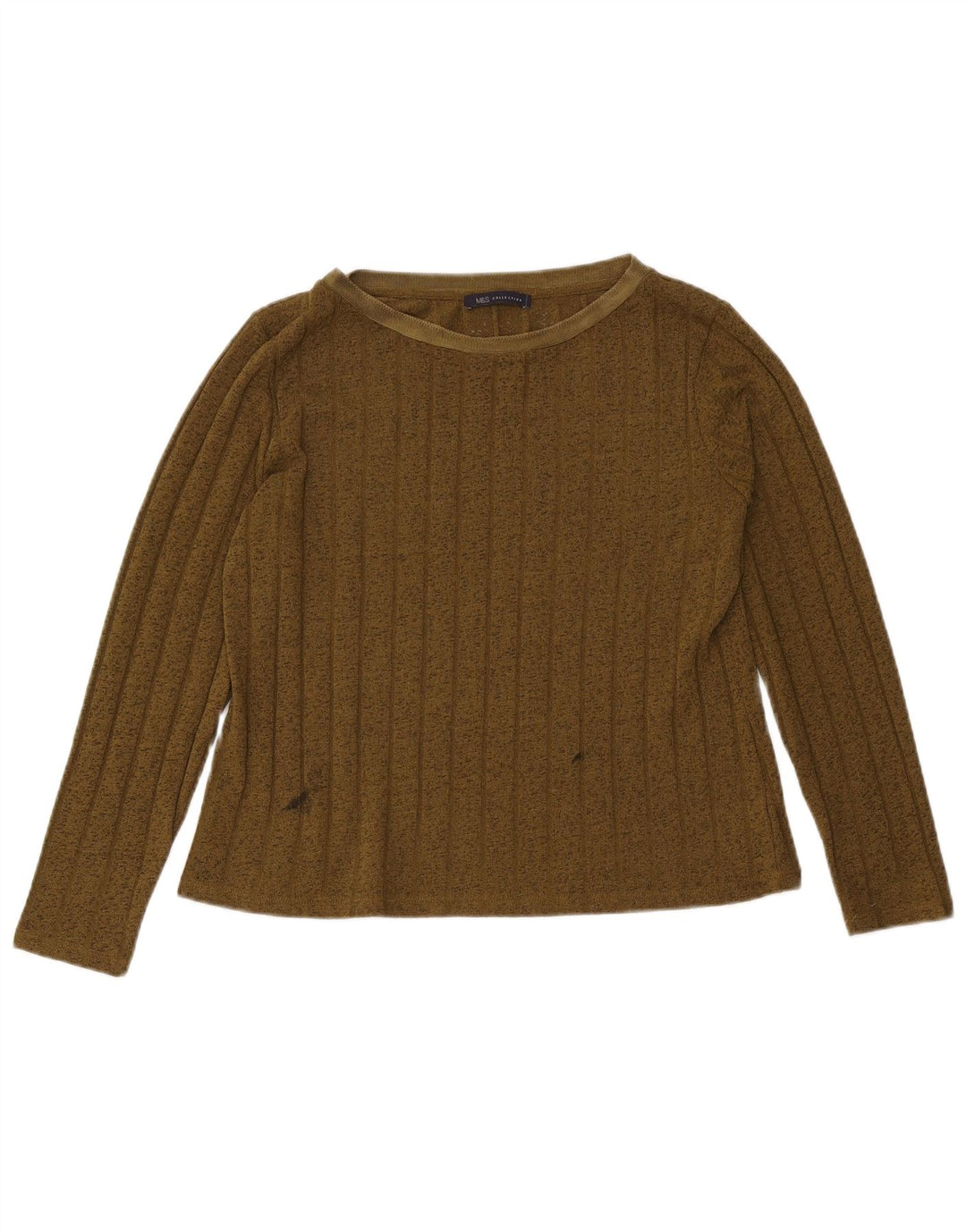 Marks & Spencer Haut à manches longues pour femme UK 12 Kaki moyen Polyester