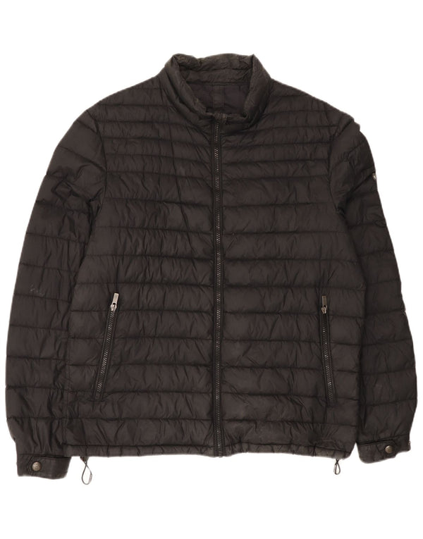 Massimo Dutti Veste matelassée pour homme UK 40 Large Noir Nylon