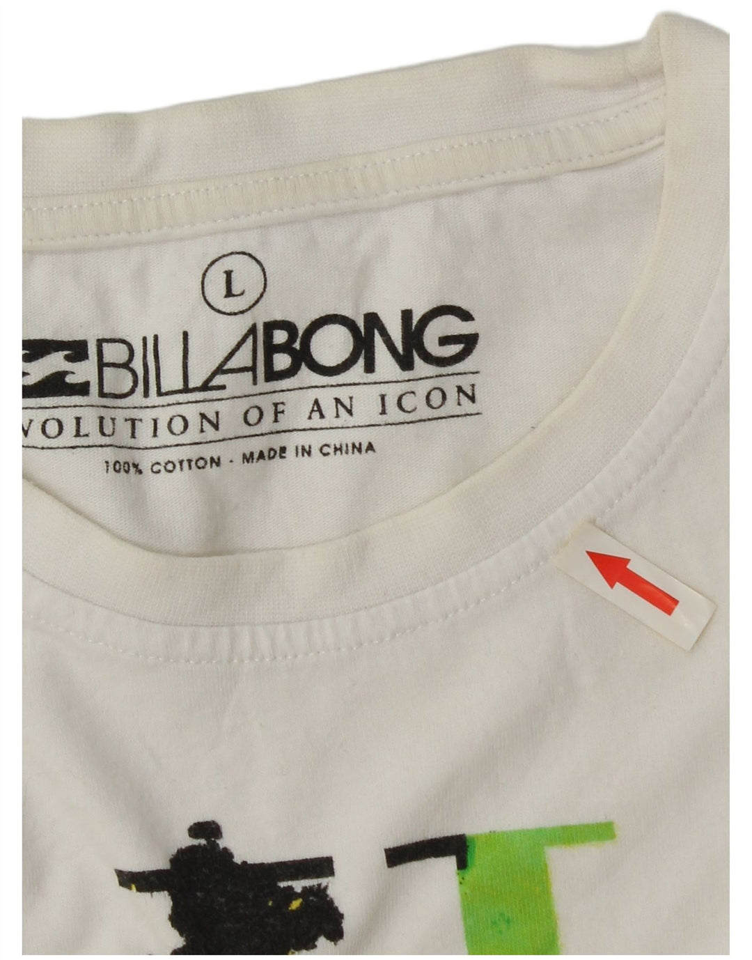 Billabong Mens Graphic T-Shirt Top Large Blanc Coton