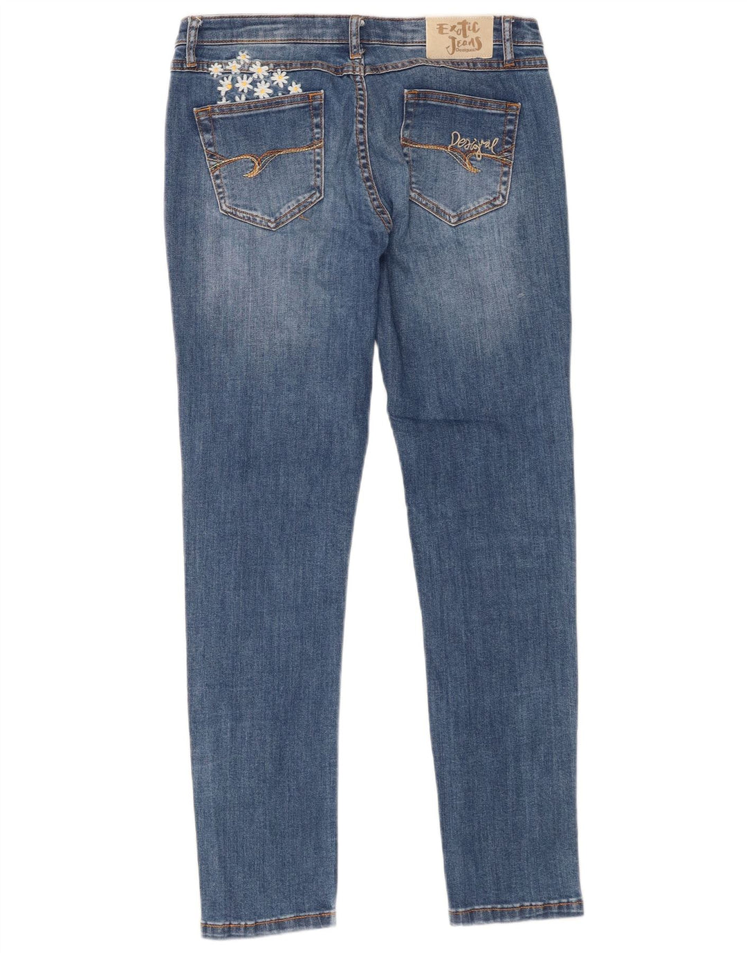 Desigual Jean Slim W30 L28 Femme Bleu Floral