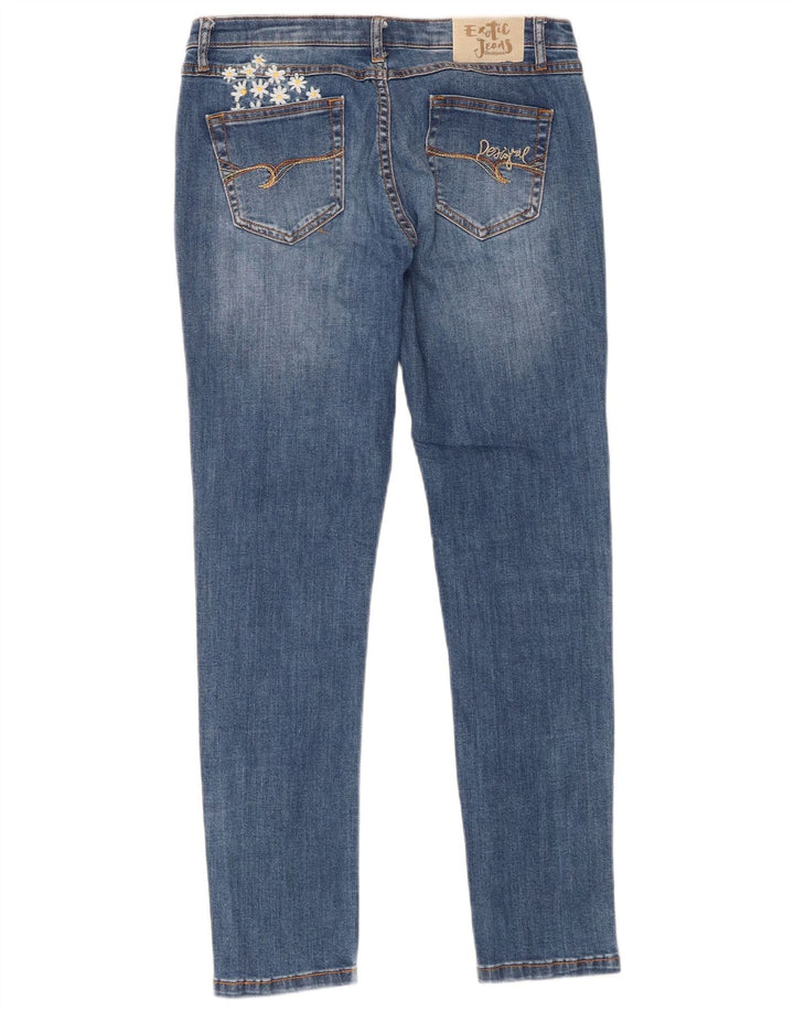 Desigual Jean Slim W30 L28 Femme Bleu Floral