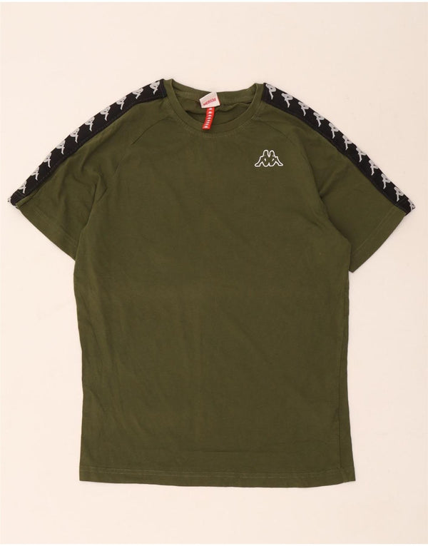 Kappa T-Shirt Graphique Homme Vert Moyen Colourblock Coton