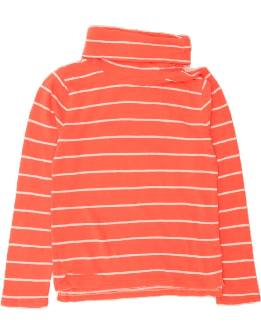 J. CREW Womens Roll Neck Sweatshirt Jumper UK 10 Small Orange Striped Vintage J. Crew and Second-Hand J. Crew from Messina Hembry 