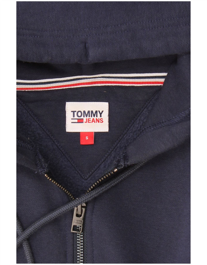 TOMMY HILFIGER Pull à capuche zippé surdimensionné pour femme UK 10 Small Bleu marine