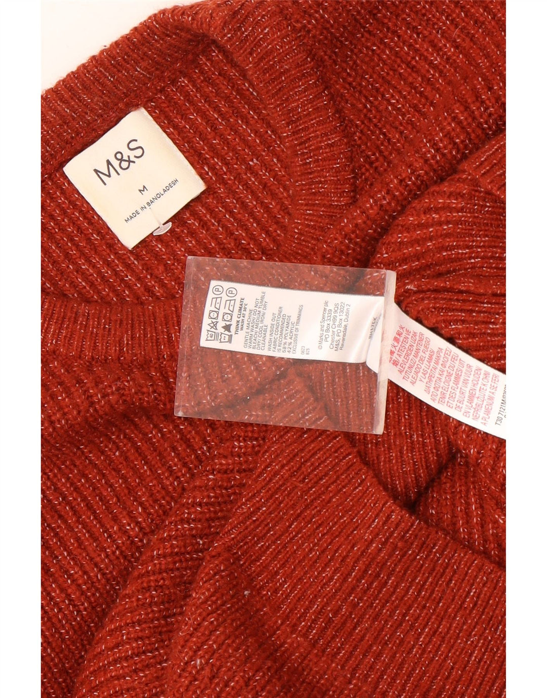 Marks & Spencer Pull à col rond pour homme Marron moyen moucheté