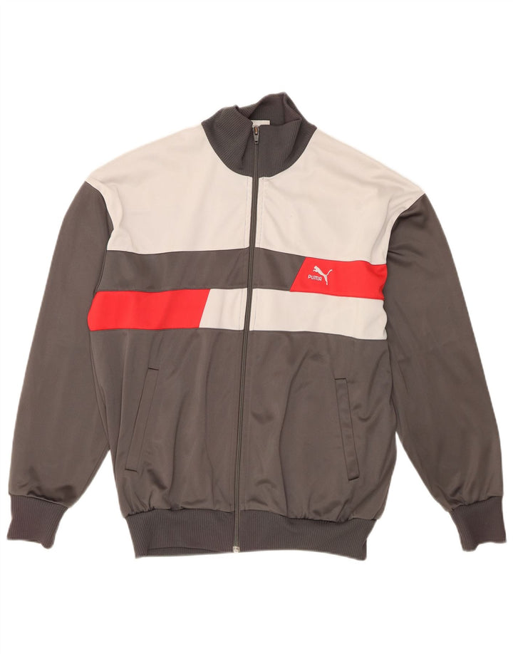 Puma Veste de Survêtement Homme Gris Moyen Colorblock Polyester