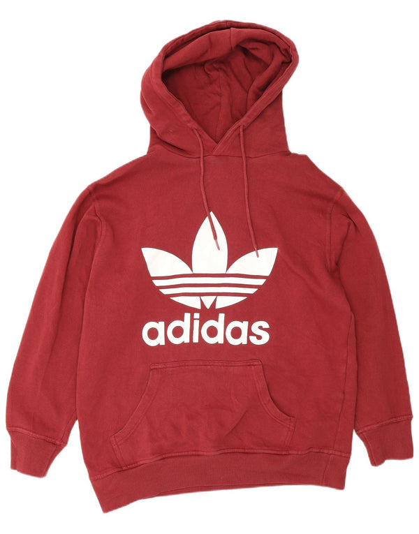 Adidas Pull à capuche graphique pour homme en coton bordeaux moyen