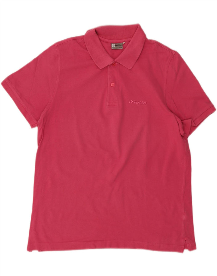 LOTTO Mens Polo Shirt Large Pink