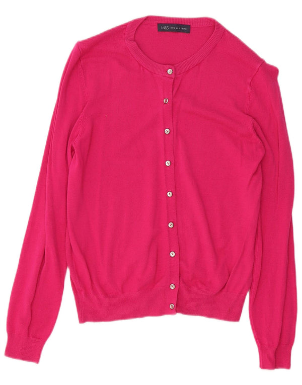 Marks & Spencer Pull Cardigan Femme UK 12 Viscose Rose Moyen