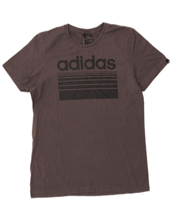 Adidas T-shirt graphique pour hommes, petit, gris, coton
