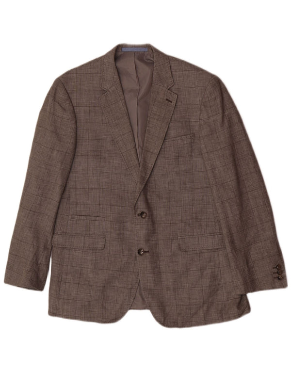 Marks & Spencer Veste blazer coupe ajustée pour homme UK 42 Grand carreaux gris