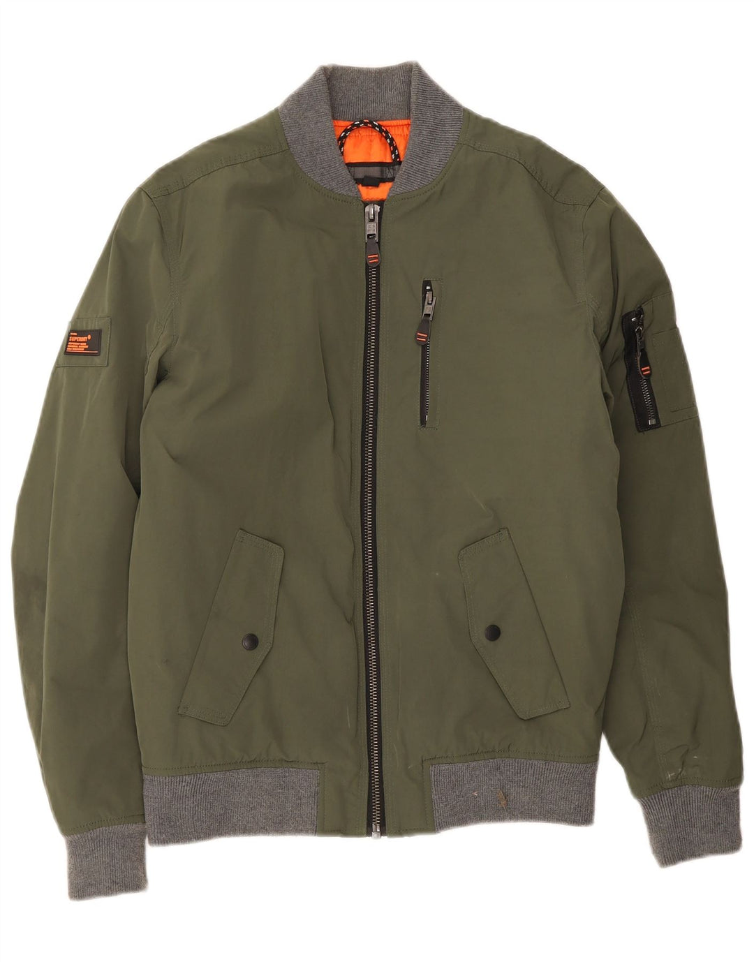 Superdry Veste Bomber Homme UK 38 Polyester Colorblock Vert Moyen