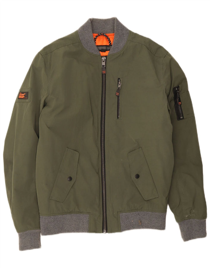 Superdry Veste Bomber Homme UK 38 Polyester Colorblock Vert Moyen
