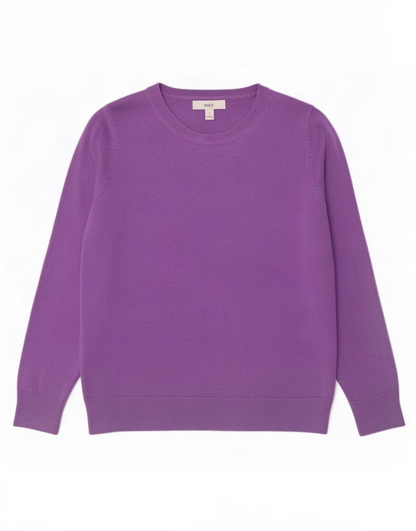 Marks & Spencer Pull col bateau pour femme UK 12 Acrylique violet moyen