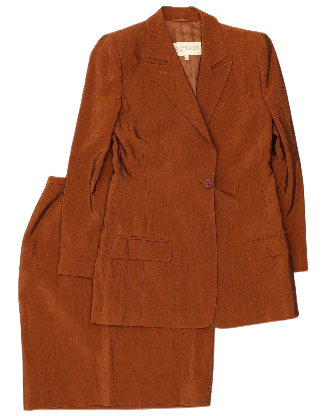 Erreuno Ensemble jupe 2 pièces 1 bouton pour femme IT 42 Medium W26 Acétate marron