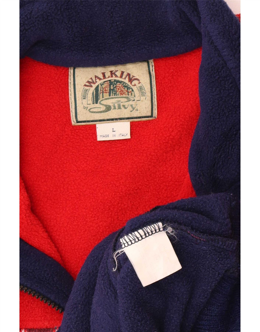Silvy Pull polaire à col zippé pour homme en polyester géométrique rouge