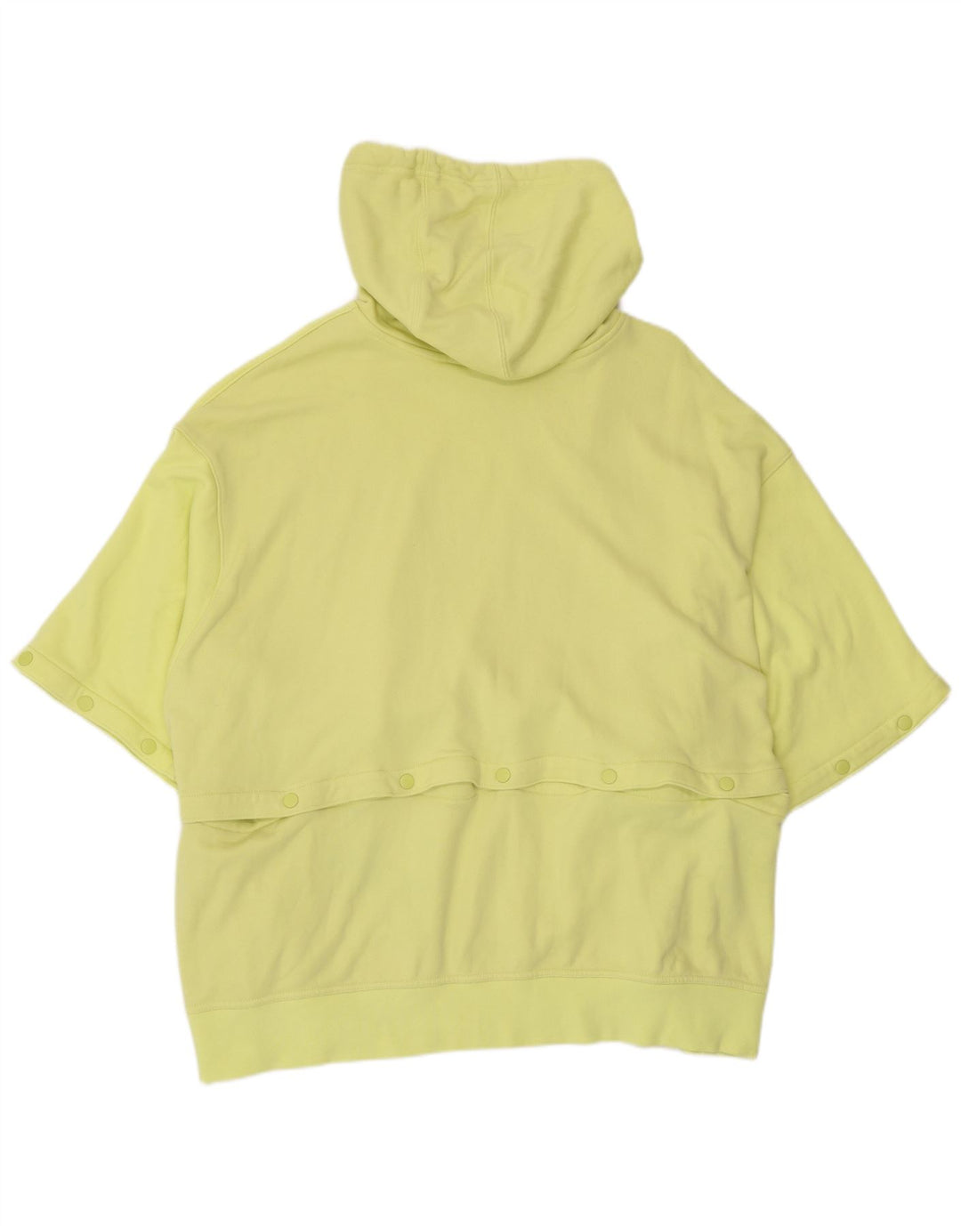 ADIDAS Pull à capuche surdimensionné à manches courtes pour femme UK 28/30 3XL Jaune