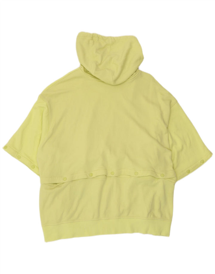 ADIDAS Pull à capuche surdimensionné à manches courtes pour femme UK 28/30 3XL Jaune
