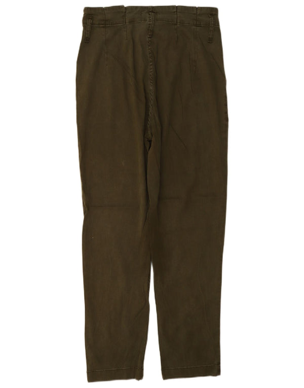 Topshop Pantalon slim taille haute pour femme UK 10 Small W27 L27 Coton kaki
