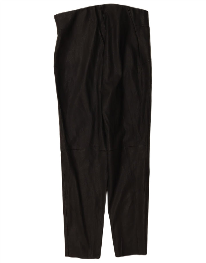 Zara Pantalon Slim En Cuir Femme Large W30 L27 Noir