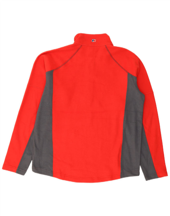 Berghaus Pull polaire à col zippé pour homme Large Rouge Colorblock Polyester