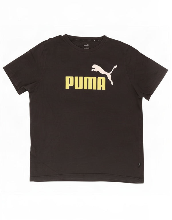 Puma T-shirt graphique pour hommes, grand, noir, coton