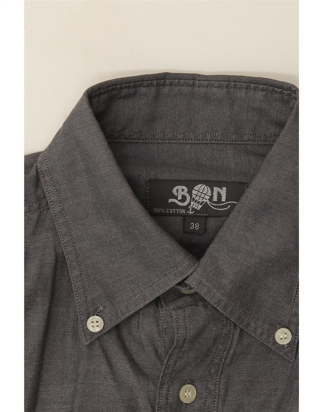 vintage Chemise Homme Taille 38 Coton Gris Moyen